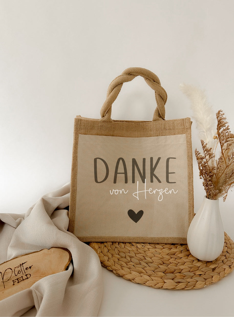Jutetasche Danke