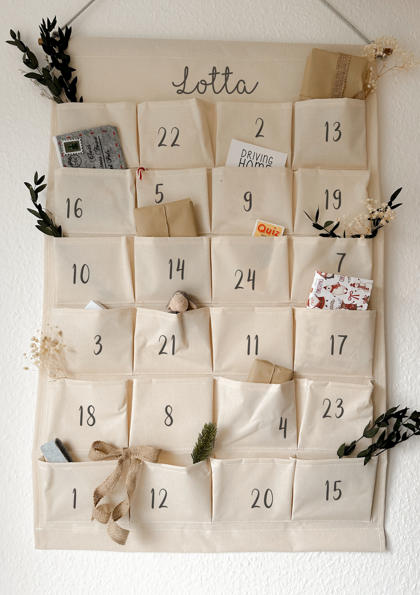 Personalisierter Adventskalender Lotta - plotterfeld