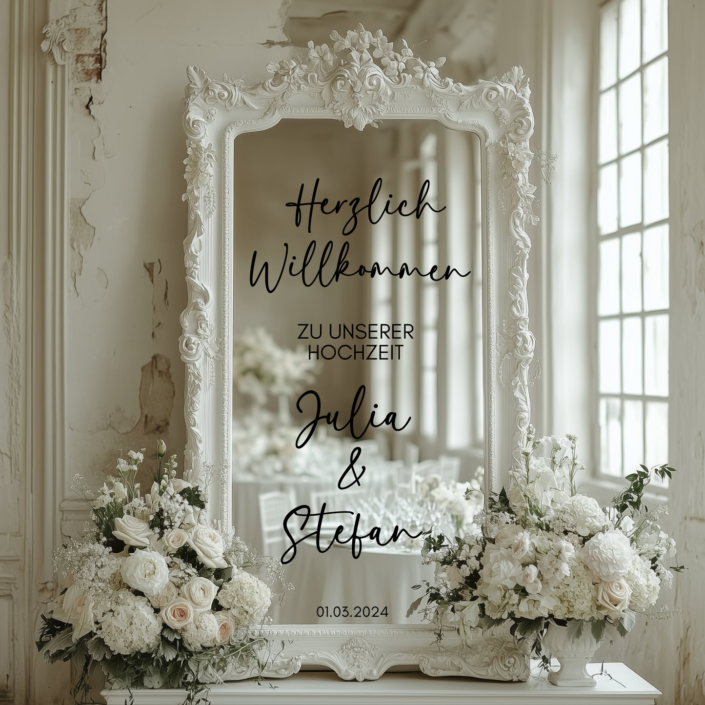 Aufkleber Willkommensschild Hochzeit - plotterfeld