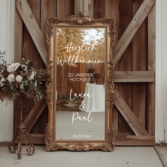 Aufkleber Willkommensschild Hochzeit - plotterfeld