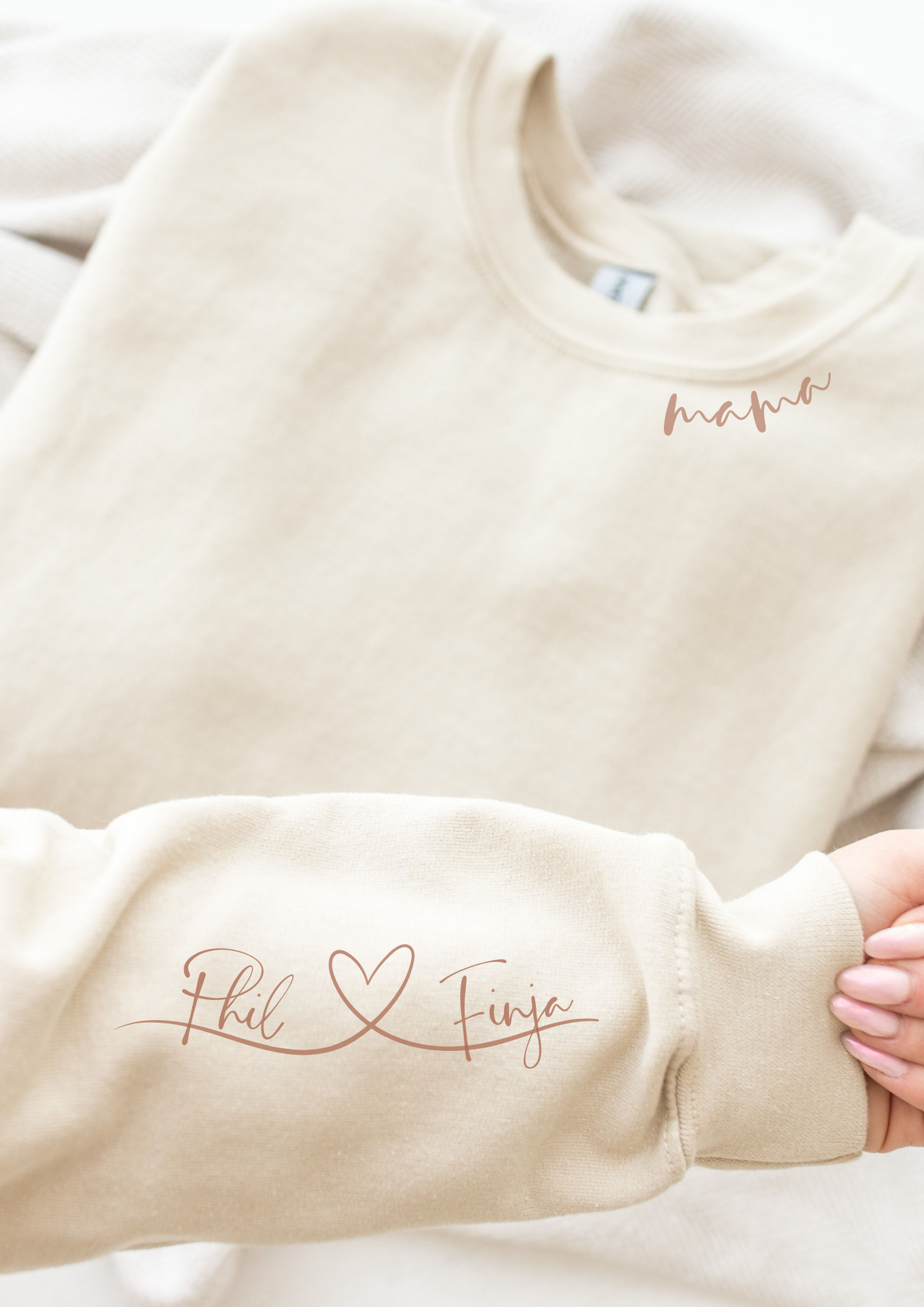 Personalisiertes Sweatshirt Mama Herz