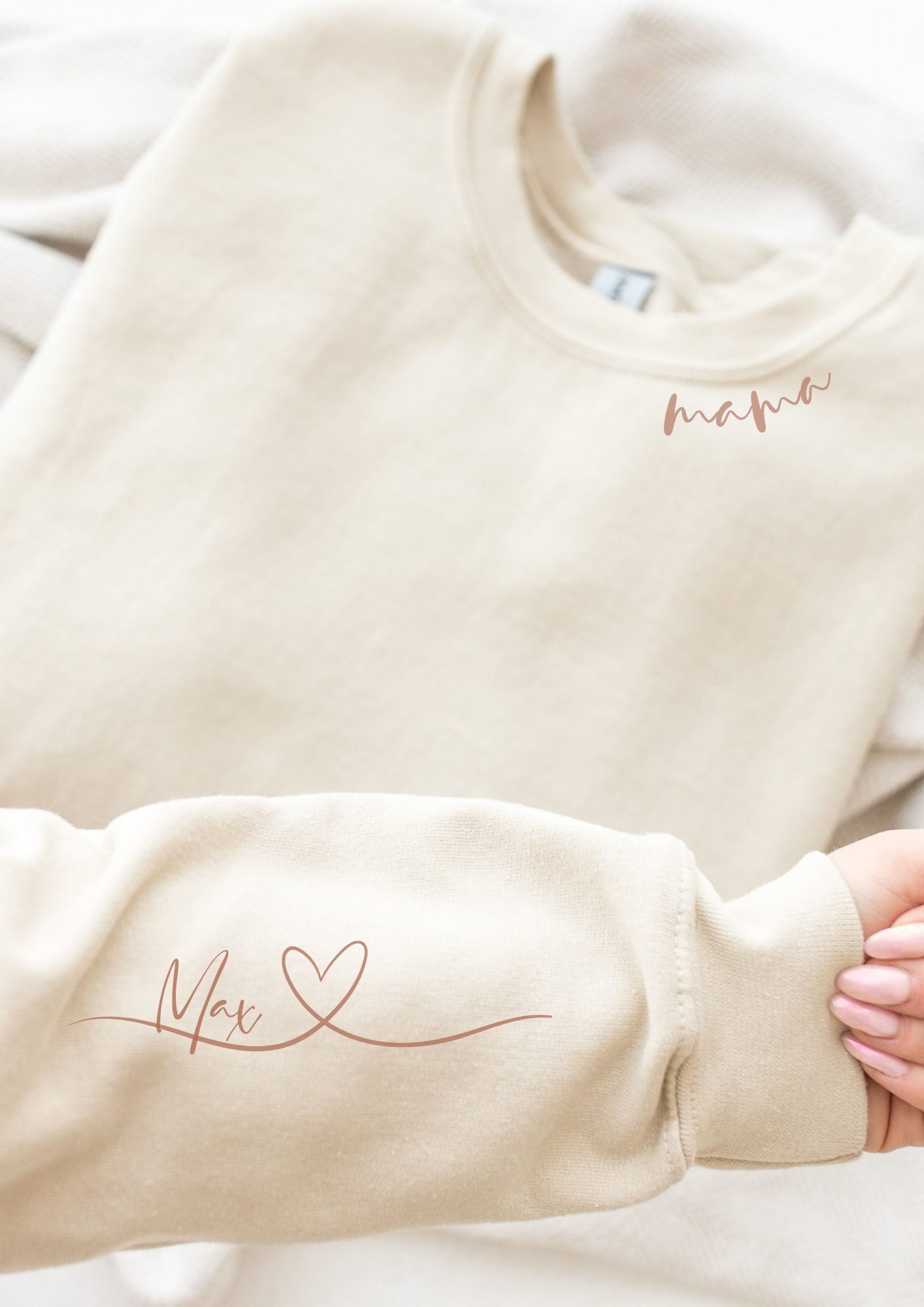 Personalisiertes Sweatshirt Mama Herz