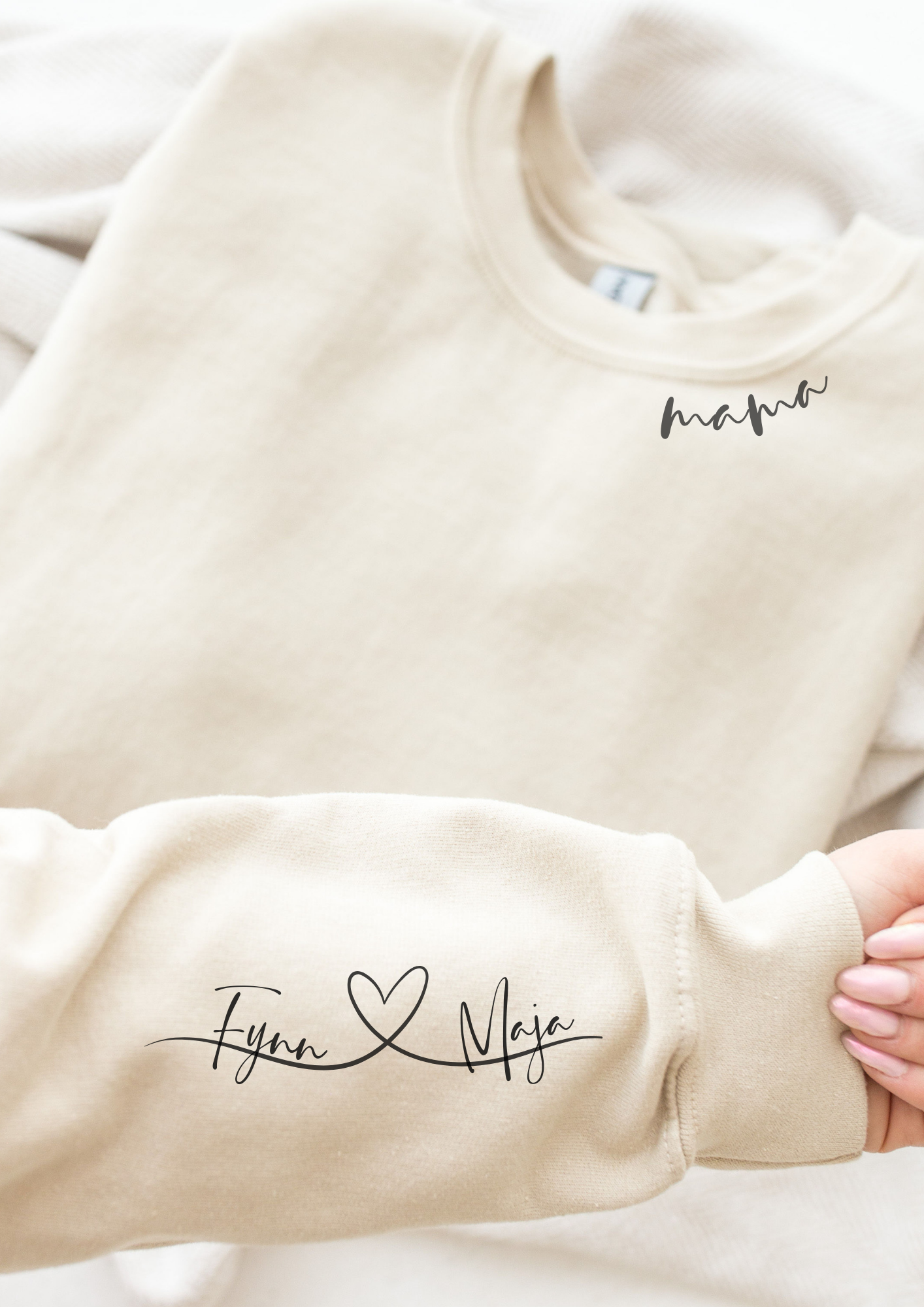 Personalisiertes Sweatshirt Mama Herz
