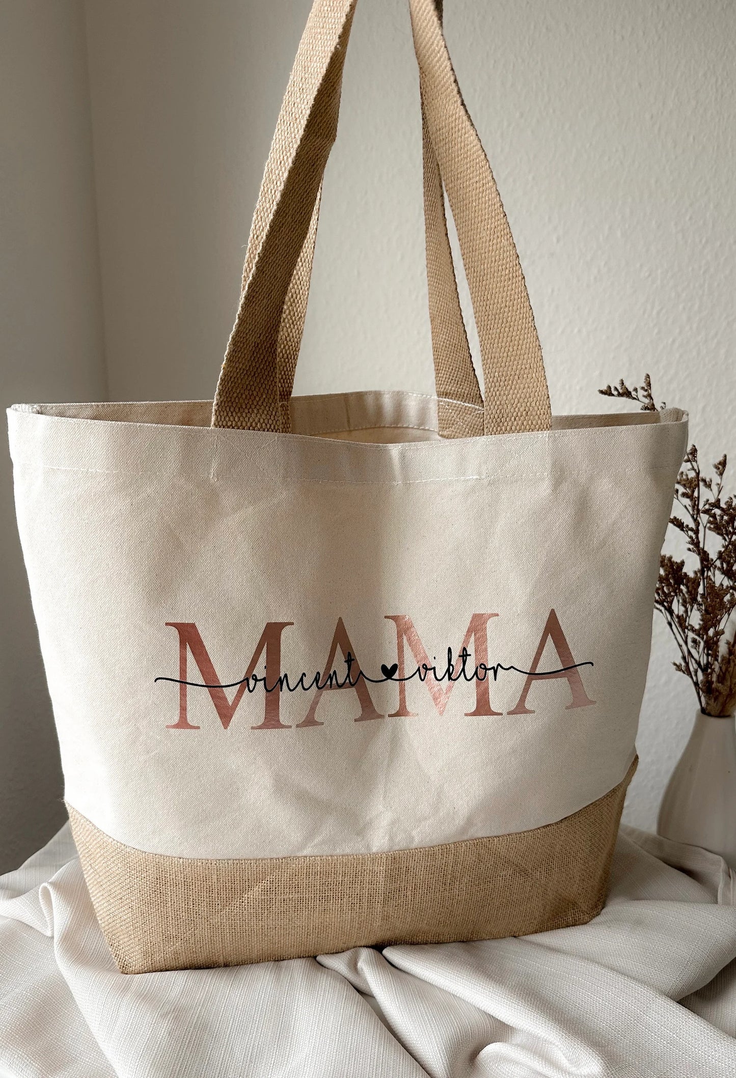 Personalisierte Jutetasche Mama - plotterfeld