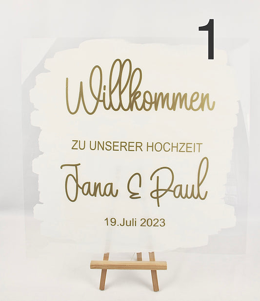 Willkommensschild Acryl - plotterfeld