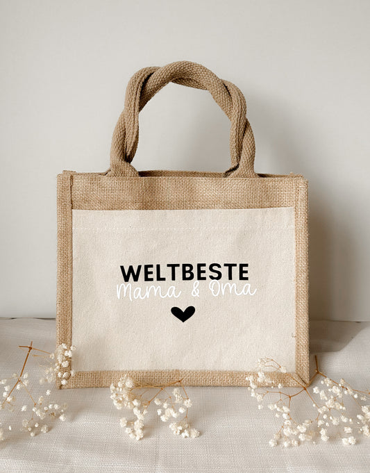 Jutetasche Weltbeste Mama & Oma